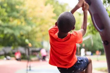 Little kid climbing
